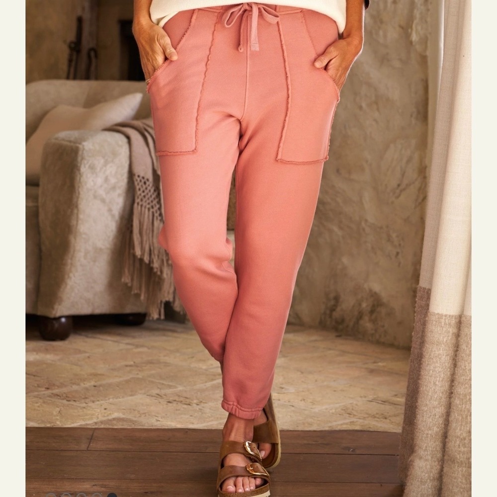 Frank & Eileen Eamon Jogger Sweatpants Squash Pink Cotton LAB636TF Size Medium